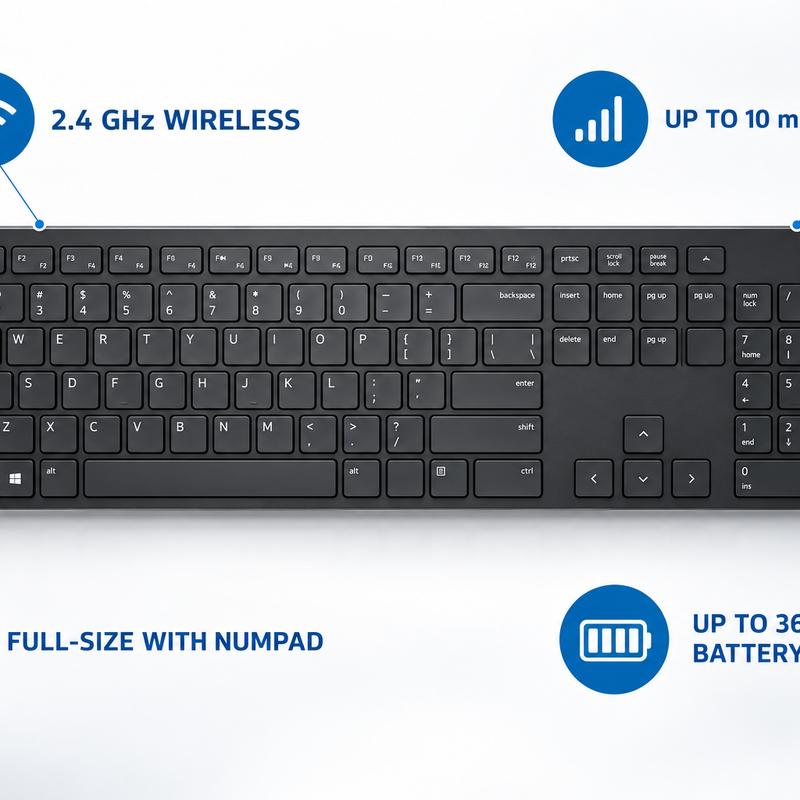 Dell Wireless Keyboard KB500 – US International QWERTY