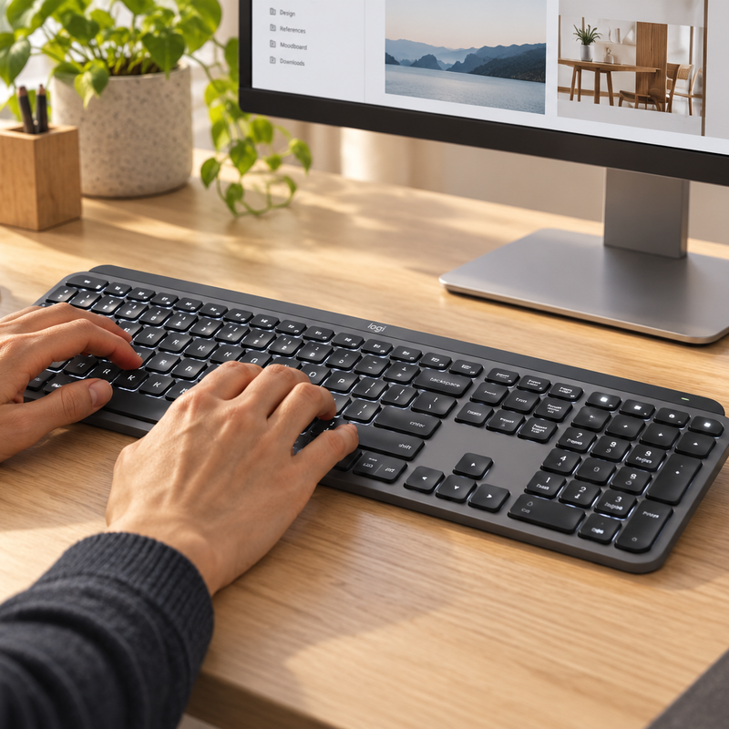 Logitech MX Keys S Advanced Wireless Illuminated Keyboard – US International QWERTY, Graphite