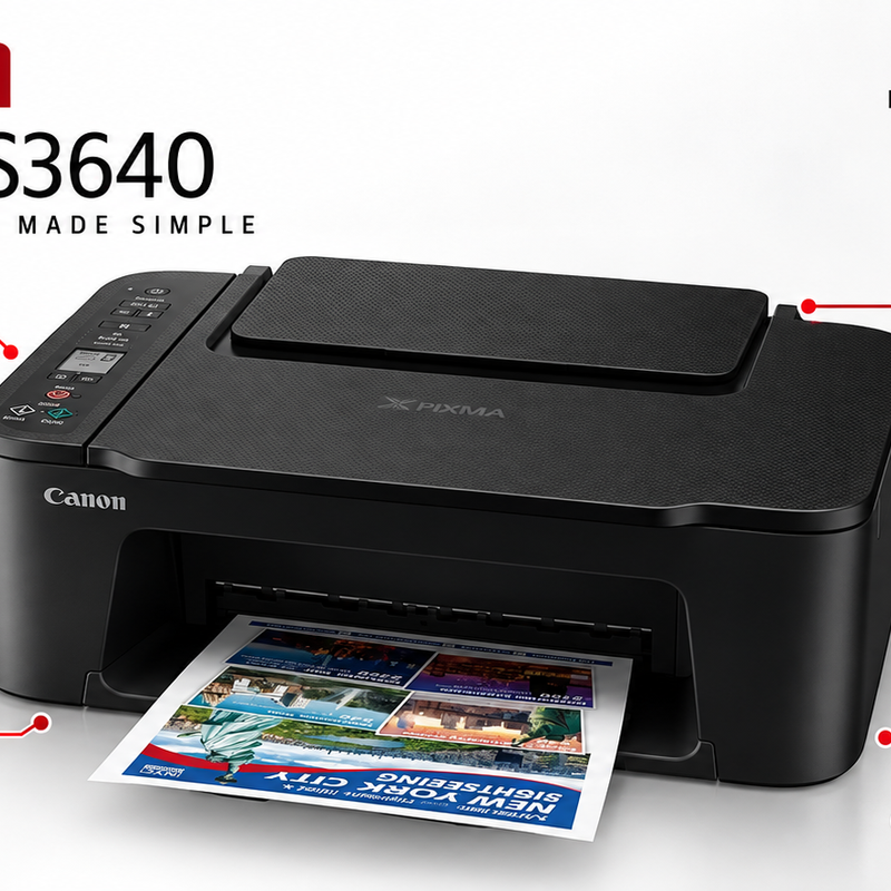 Canon PIXMA TS3640 Wireless A4 3-in-1 Colour Inkjet Printer – Print, Copy and Scan