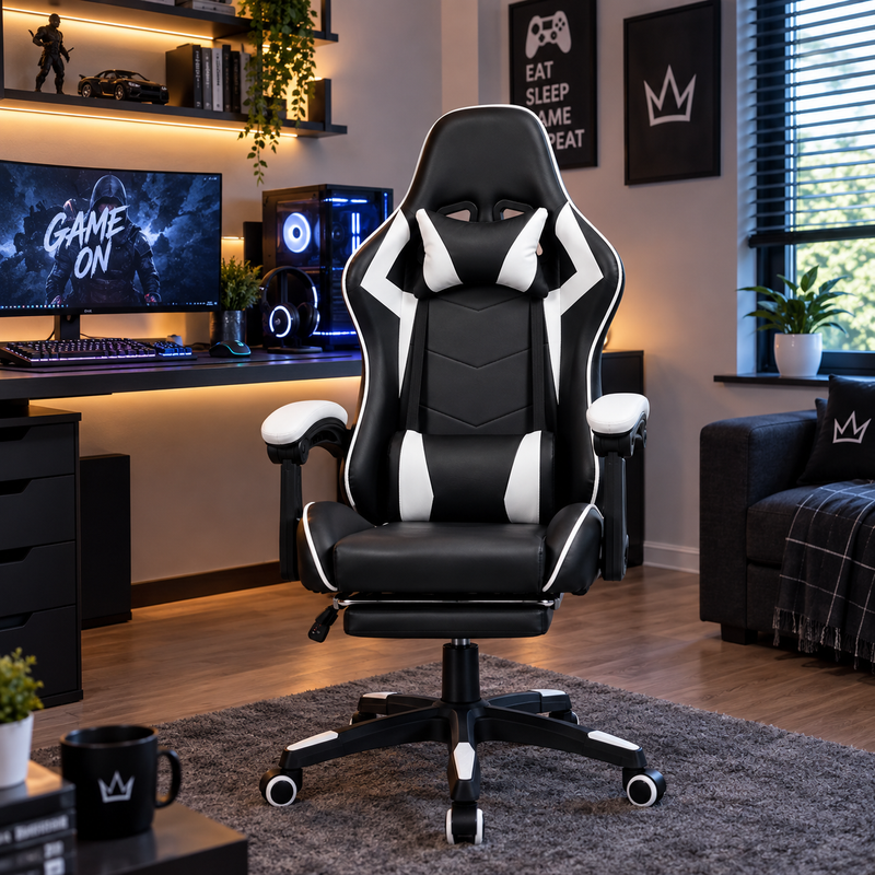 Professional Ergonomic Gaming Chair with Footrest