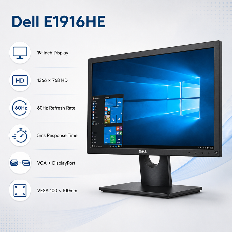 Refurbished Dell E1916HE 19-Inch HD LED Monitor