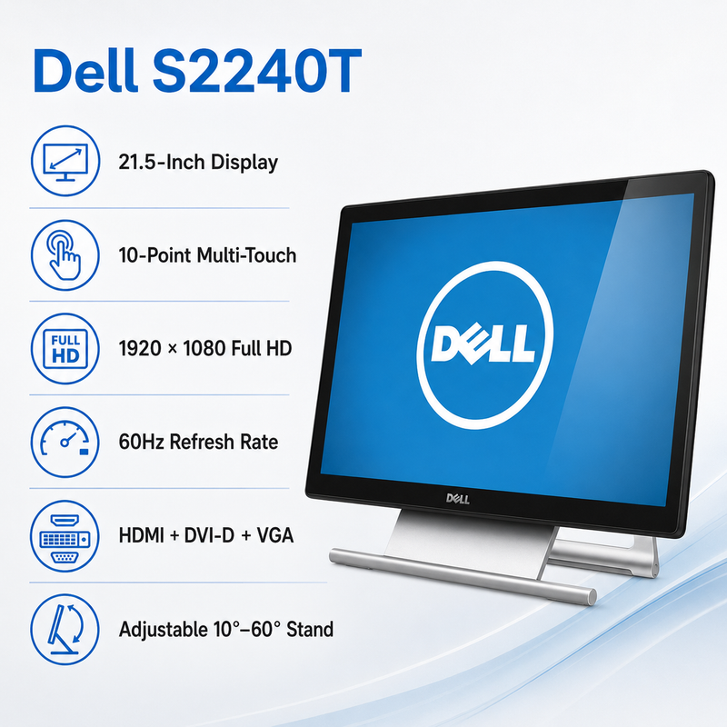 Refurbished Dell S2240T 22-Inch Full HD 10-Point Multi-Touch Monitor