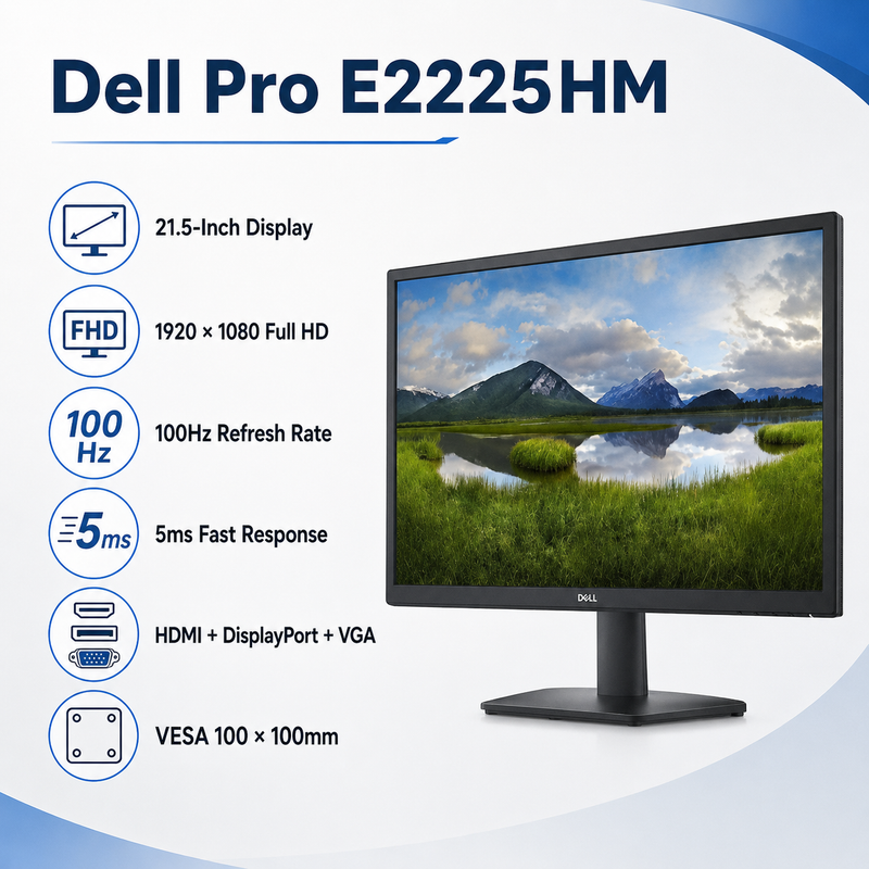 Refurbished Dell Pro E2225HM 22-Inch Full HD 100Hz Monitor