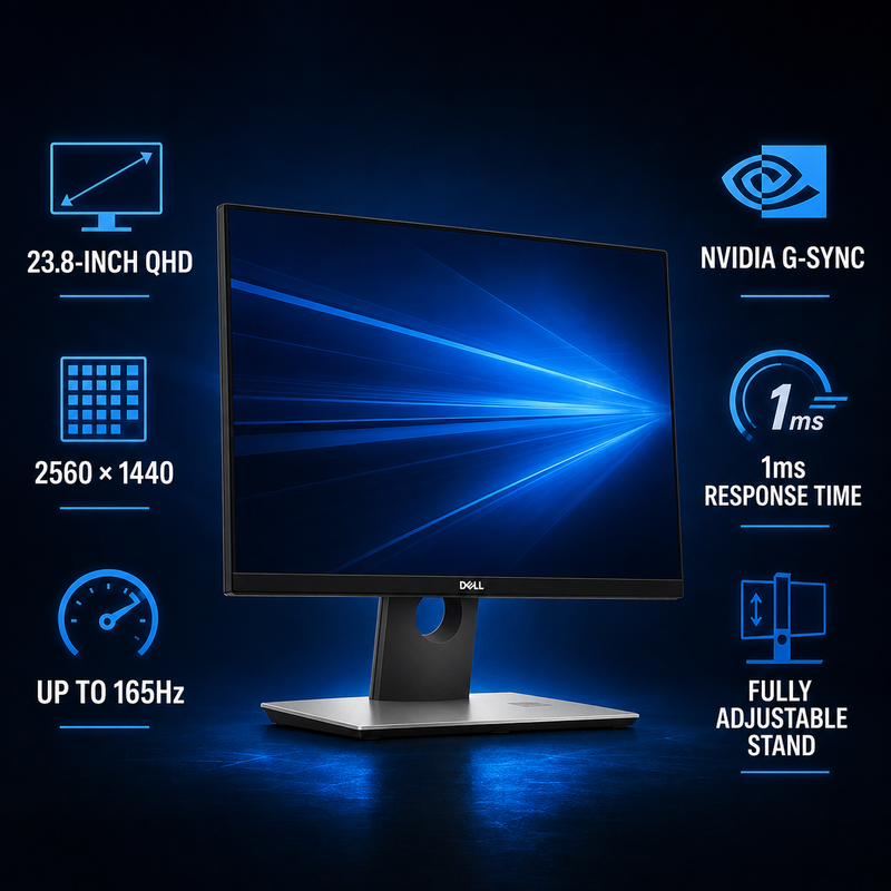 Refurbished Dell S2417DG 24-Inch QHD 165Hz G-SYNC Gaming Monitor