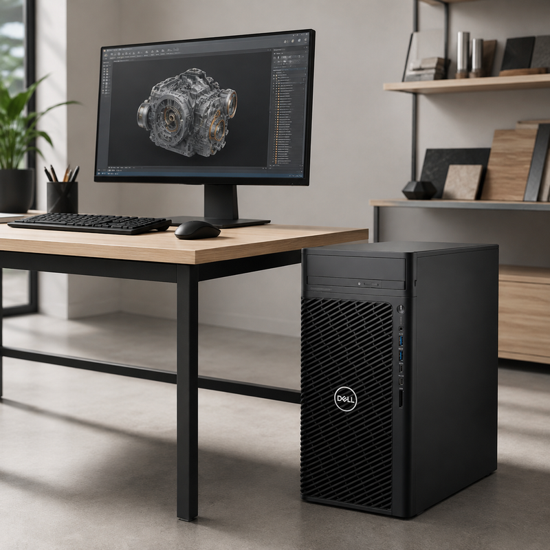 Refurbished Dell Precision 3660 Tower – Core i7-12700 up to 4.90GHz – 16GB RAM – 256GB Storage – NVIDIA T1000 4GB GDDR6 – 19″ Monitor Bundle