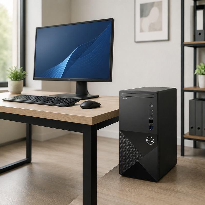 Refurbished Dell Vostro 3910 Tower – Core i5 12th Gen – 8GB RAM – 512GB SSD – 19″ Monitor Bundle