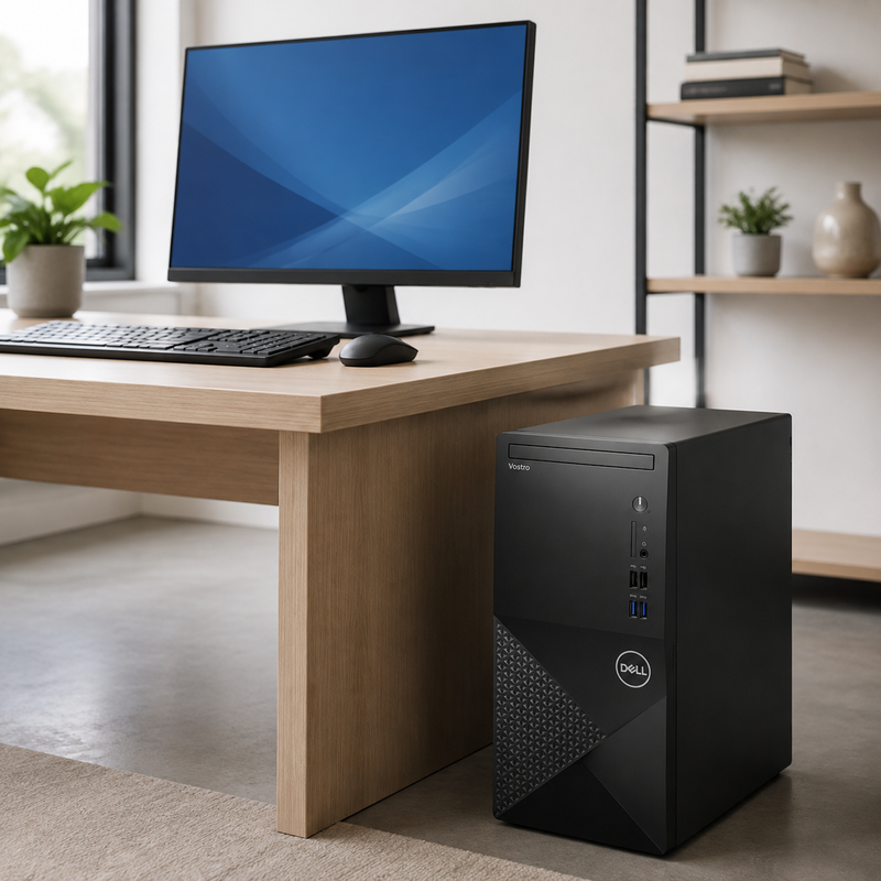 Refurbished Dell Vostro 3910 Tower – Core i3 12th Gen – 4GB RAM – 1TB HDD – 19″ Monitor Bundle