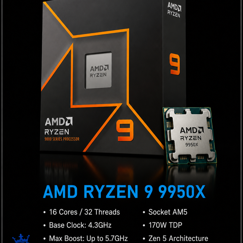 Enthusiast Line (Next Gen) Upgrade kit Ryzen 9 9950x,32gb DDR5, ASUS ROG B860-F,ASUS ROG-STRIX-LC-III-360