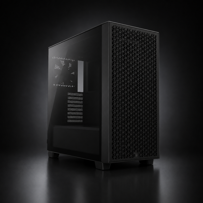 4k All Black Gaming PC [No RGB]AMD Ryzen 7 9700X Gaming Desktop PC | XFX Radeon RX 9060 OC | 16GB DDR5 | 1TB SSD | Windows 11 Home