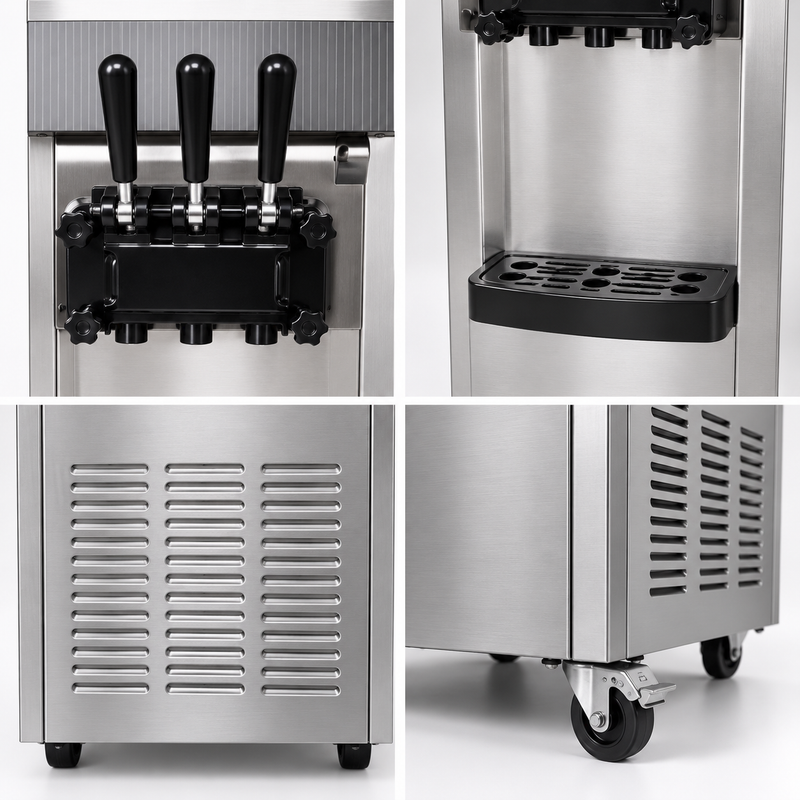 IM-036 Commercial 3-Handle Soft-Serve Ice Cream Machine