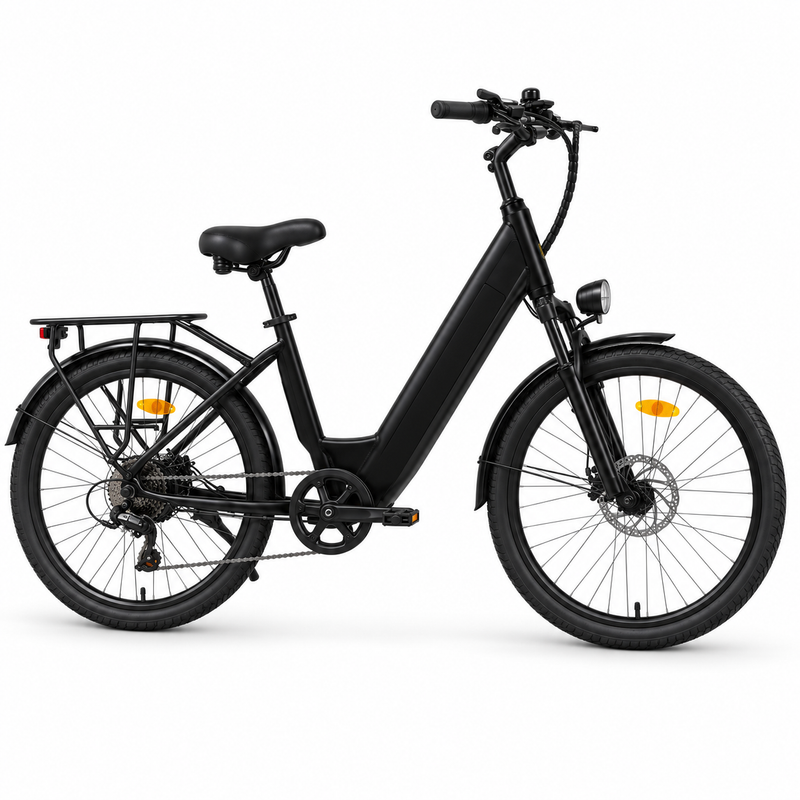 P6 Step-Through Electric City Bicycle – 26-Inch – 7-Speed