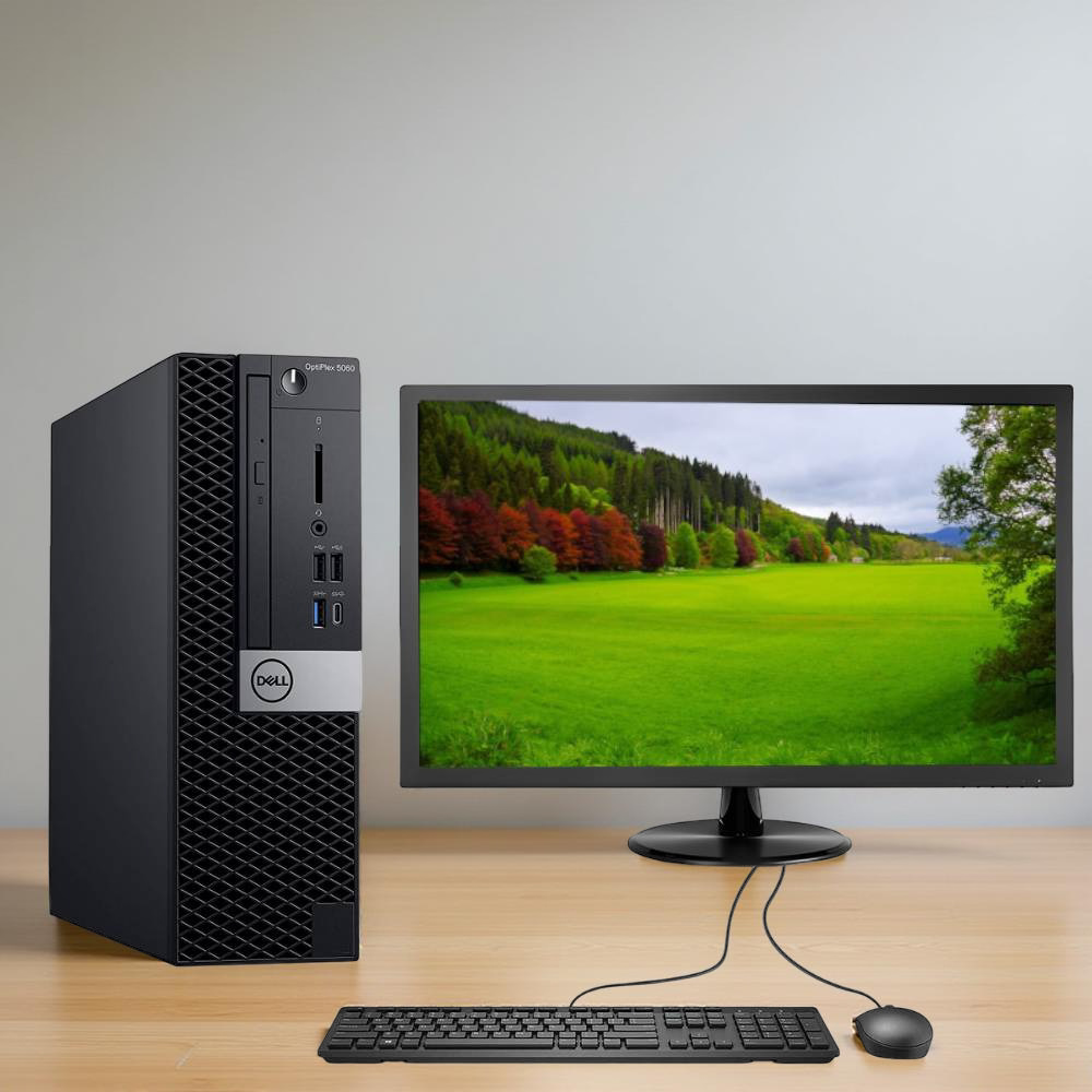Certified Refurbished Dell OptiPlex 5060 SFF – Intel Core i5 8th Gen | 8GB RAM | 256GB SSD | 22″ Monitor Full Set