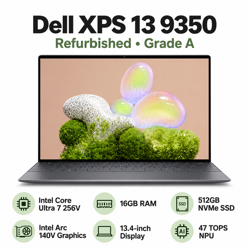 Refurbished Dell XPS 13 9350 Ultra 7 256V 16GB RAM 512GB NVMe Laptop – Grade A