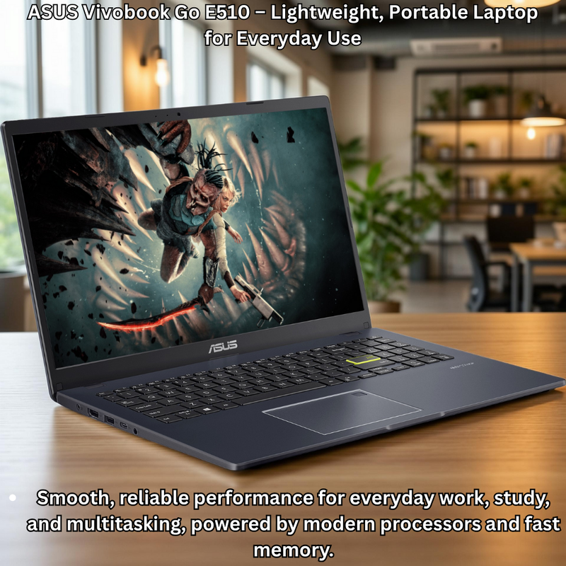 ASUS Vivobook Go E510 – Intel® Celeron® N4500 – 8 GB RAM – 256 GB SSD – Windows 11 (Brand New)