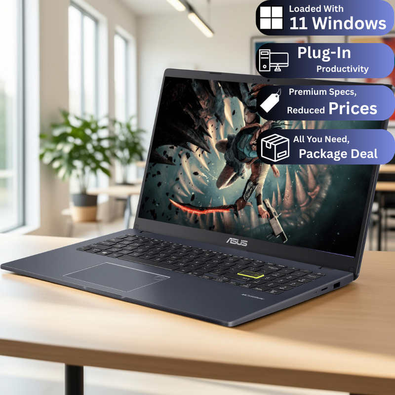 ASUS Vivobook Go E510 – Intel® Celeron® N4500 – 8 GB RAM – 256 GB SSD – Windows 11 (Brand New)