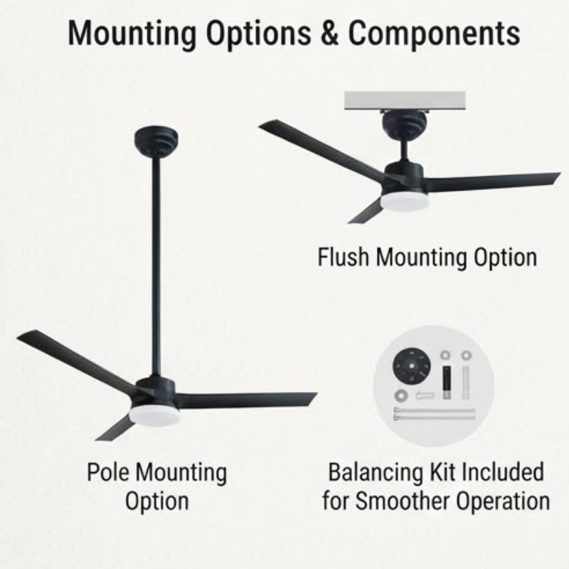 60-Inch 29W Ceiling Fan with 18W LED Light