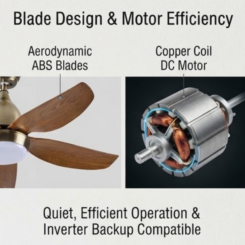 35W 44-Inch Ceiling Fan with 18W LED Light