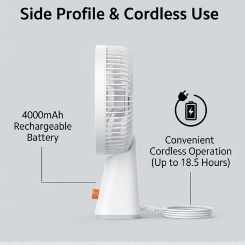 Rechargeable 10W Mini Table Fan BHR6089GL