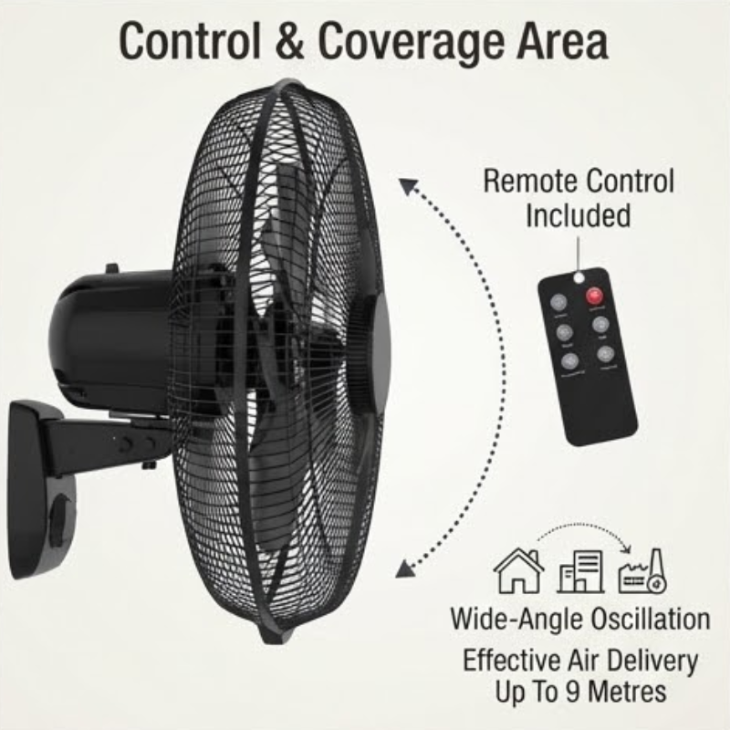 45cm 75W BLDC Wall Mounted Fan with Remote