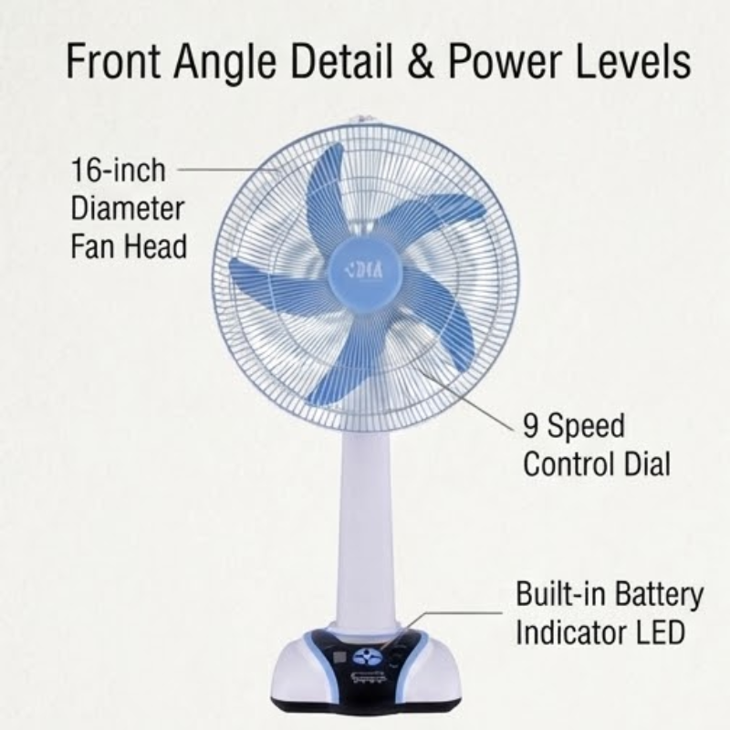 16-Inch Rechargeable Portable Table Fan KN-2936S