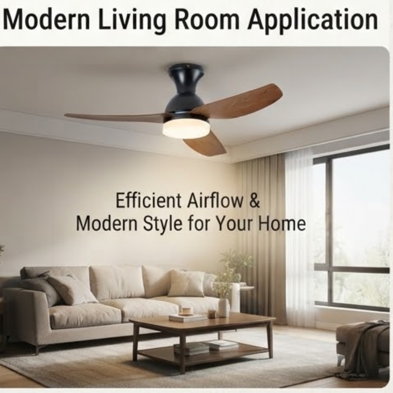 40-Inch 25W DC Ceiling Fan with 18W LED Light