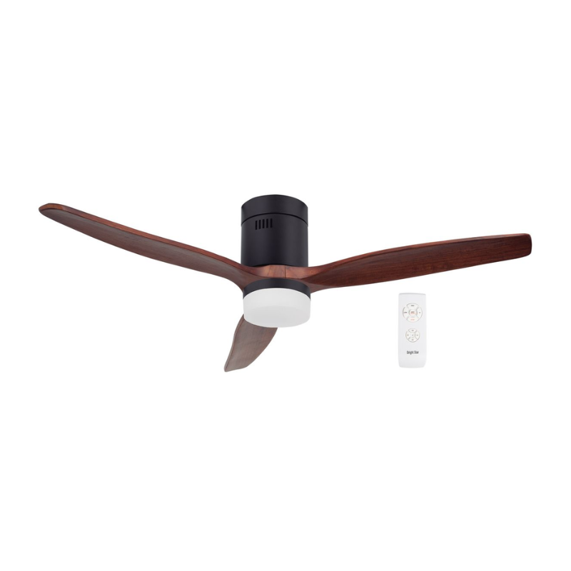 FCF077 Matt Black 52-Inch Ceiling Fan with LED Light