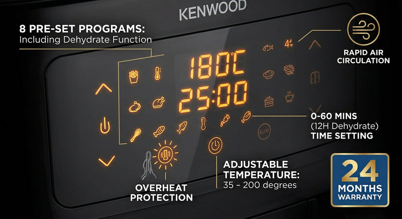Kenwood 8L Dual Air Fryer HFP70.000BK