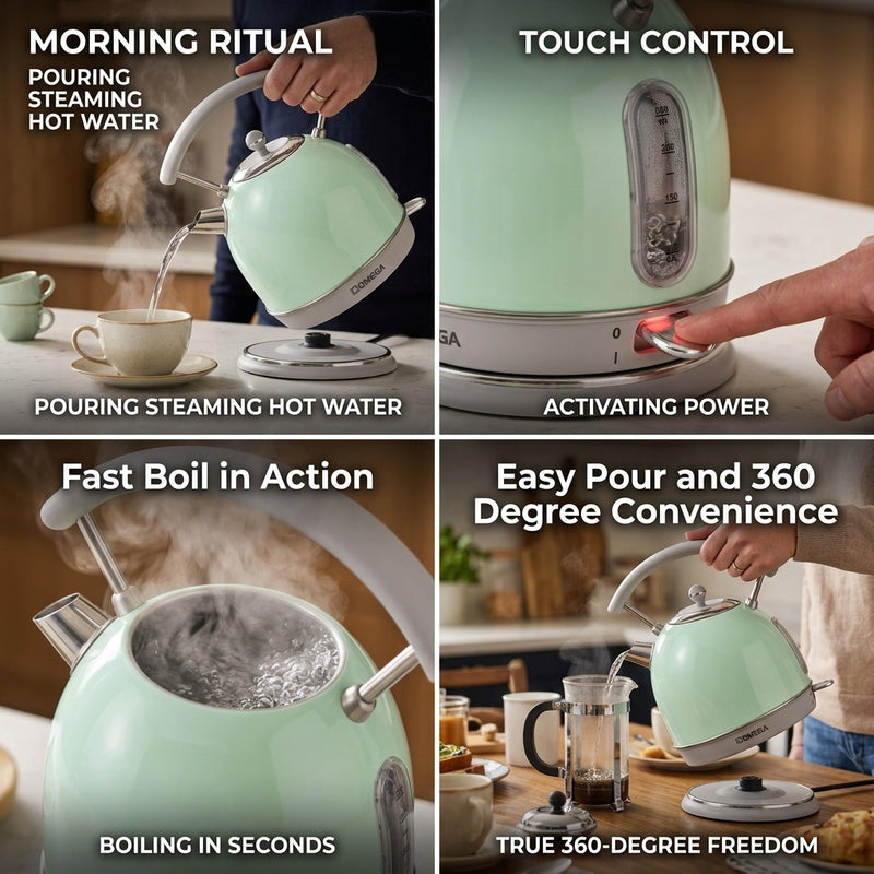 Omega Vintage 1.8L Electric Kettle