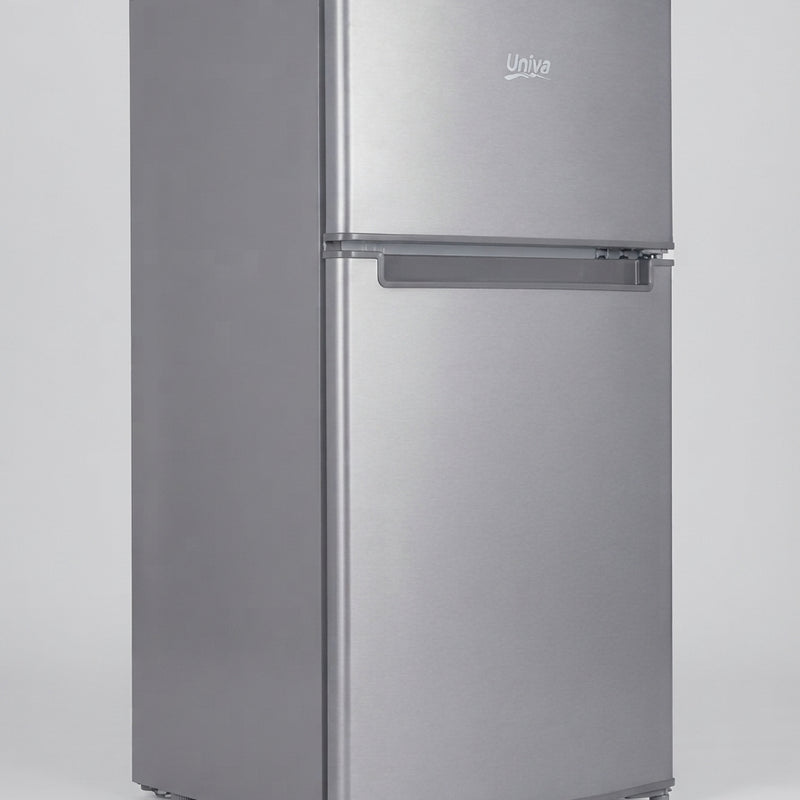 Univa UT115M 85L Top Freezer Mini Bar Fridge | Metallic | A+ Energy Rating
