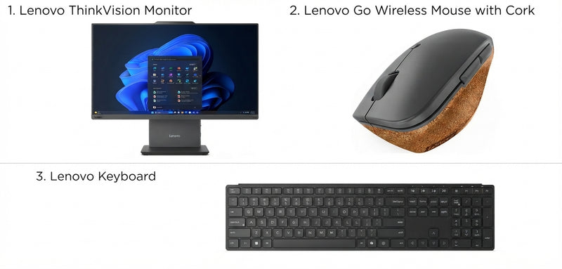 Lenovo ThinkCentre Neo 50a 24 Gen 5 Core 7 All-in-One Casual Gaming and Productivity Bundle with Wireless Keyboard and Vertical Mouse
