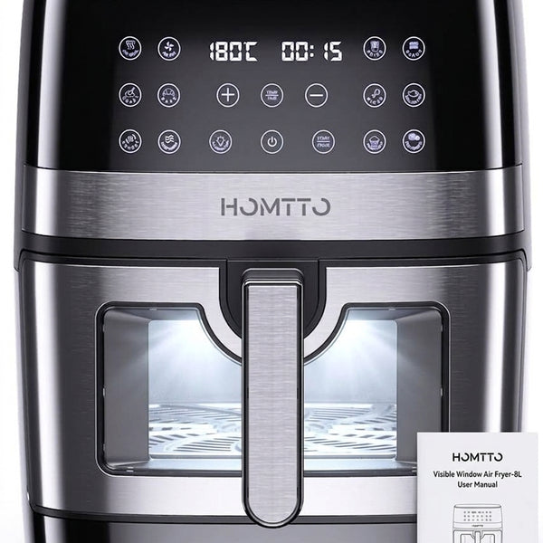 HOMTTO 8L Stainless Steel Air Fryer