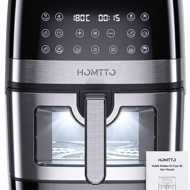 HOMTTO 8L Stainless Steel Air Fryer