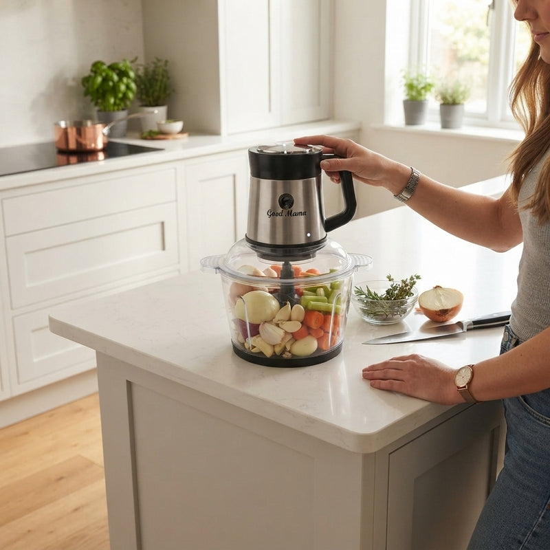 Good Mama GES-C4 R296 5-in-1 Multi-Function Food Chopper – 1800W | 3L Bowl