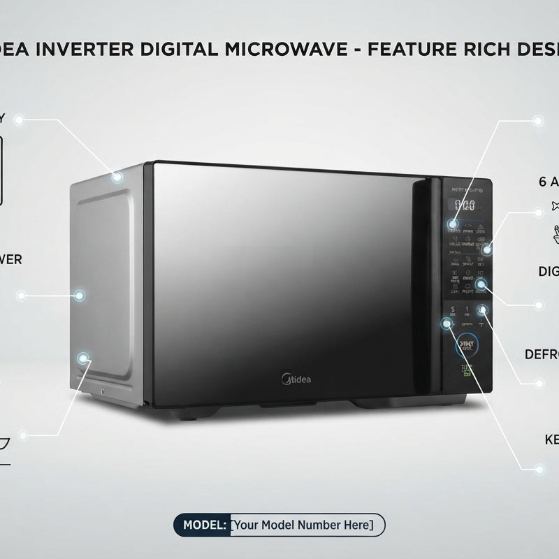Midea 30L Inverter Digital Microwave 900W – Black