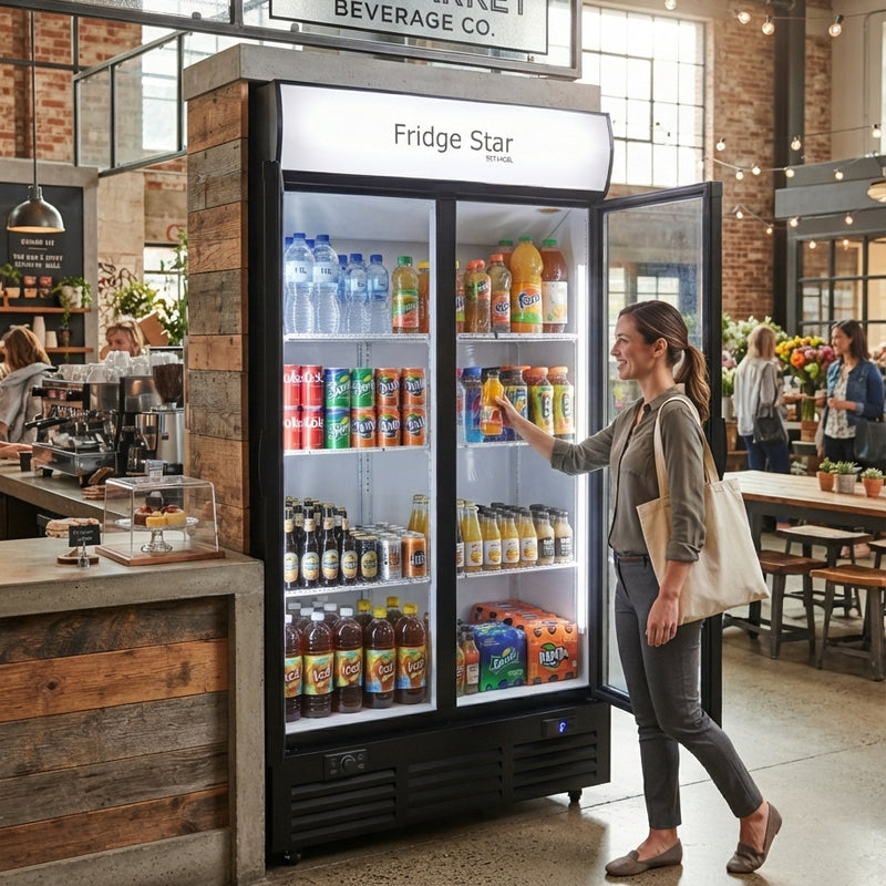 Fridge Star ES1140SL 748L Double Sliding Glass Door Beverage Cooler