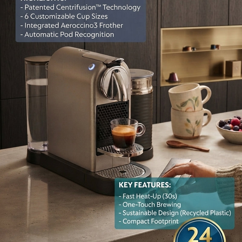Nespresso CitiZ & Milk Coffee Machine – Silver