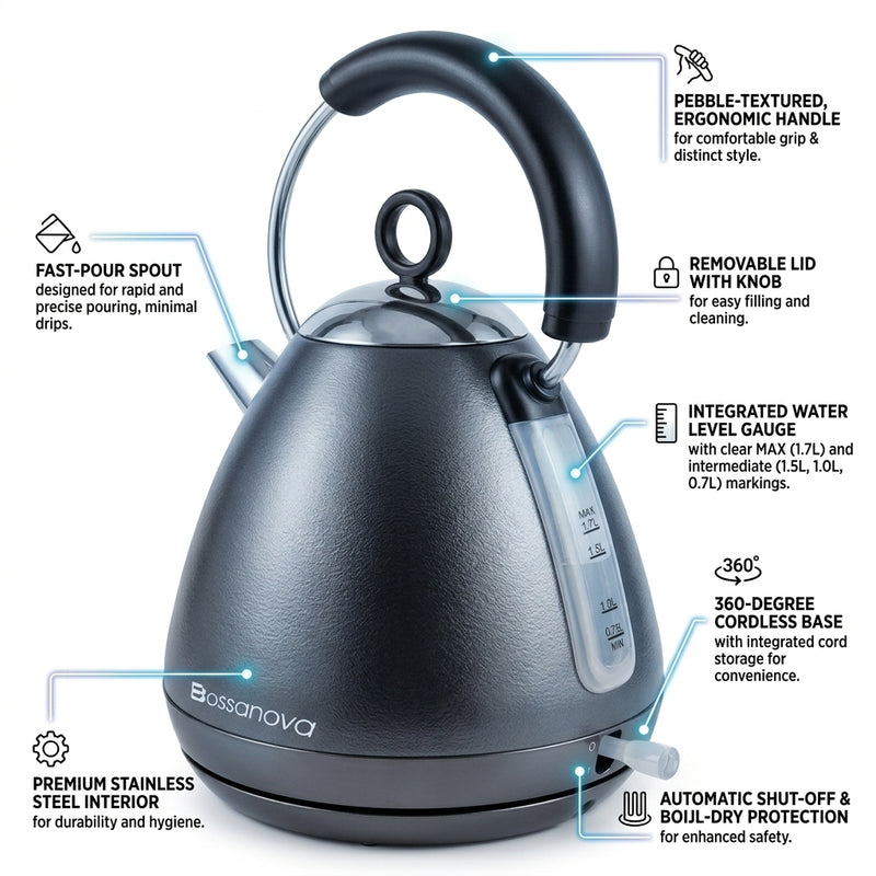 Bossanova 1.7L Graphite 360° Kettle