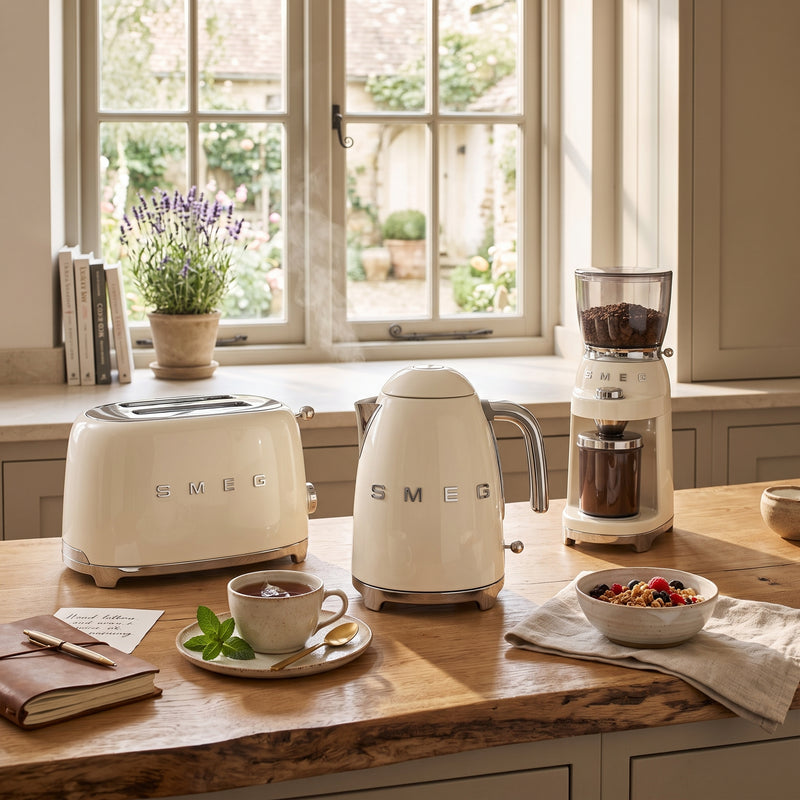 Smeg 1.7L 3D Logo Kettle – Cream