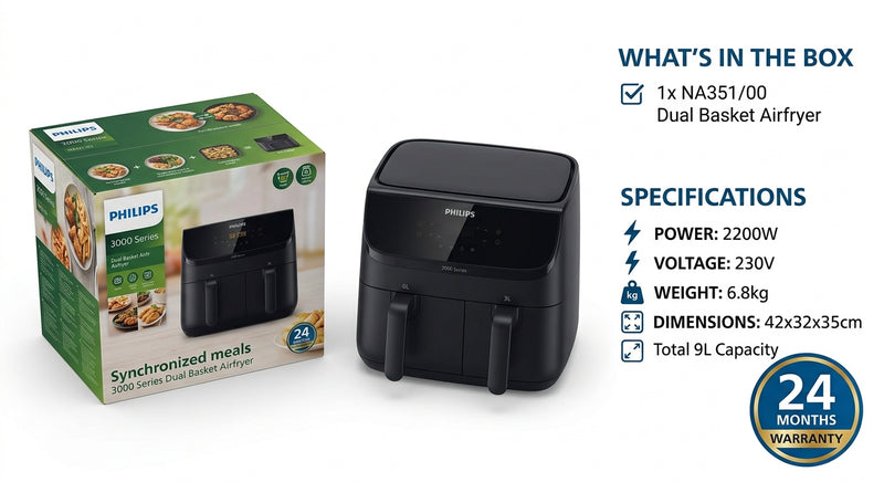 Philips 9L Dual Basket Airfryer NA351/00