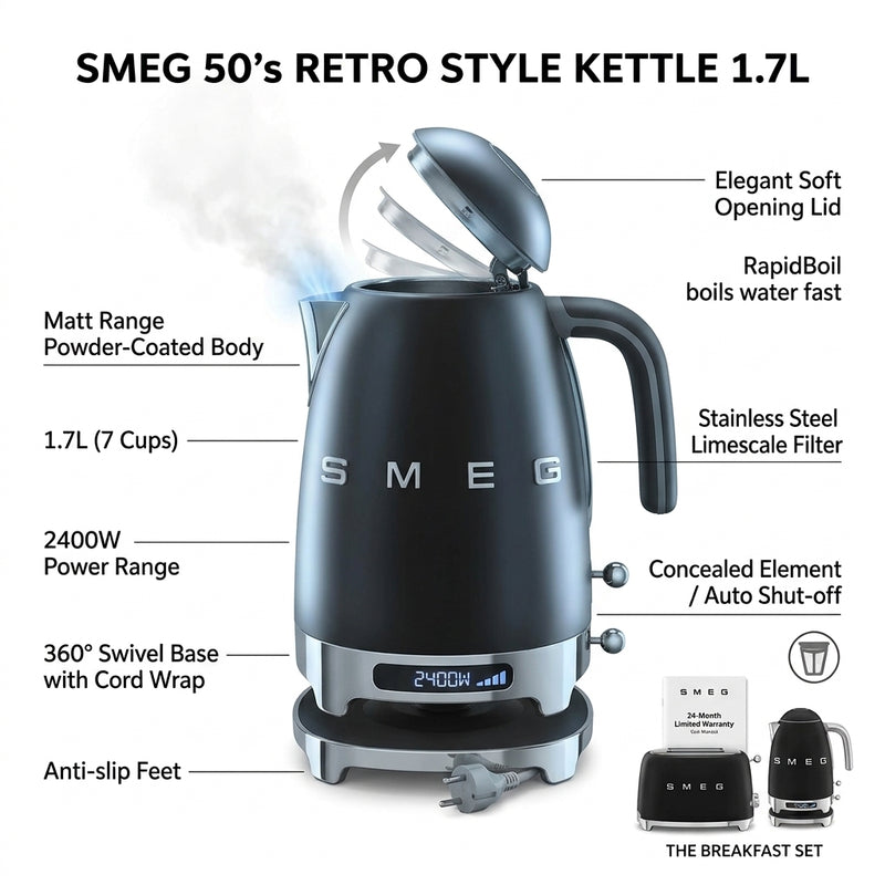 Smeg 1.7L Retro Kettle – 2400W