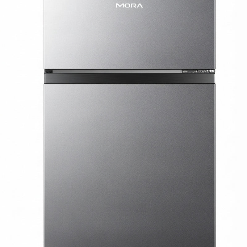 Mora M120TTS 87L Top Mount Freezer Fridge with Adjustable Shelves – Titanium Grey