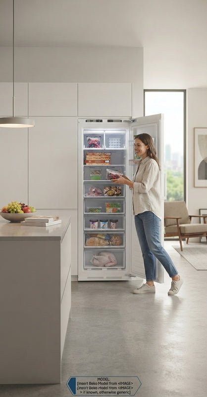 Beko 54cm Integrated Upright Freezer BFNA247E30FN | 220L | No Frost | White