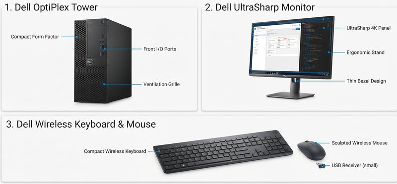 Dell Work Bundle Core Ultra 5 225 8GB 512GB SSD 22