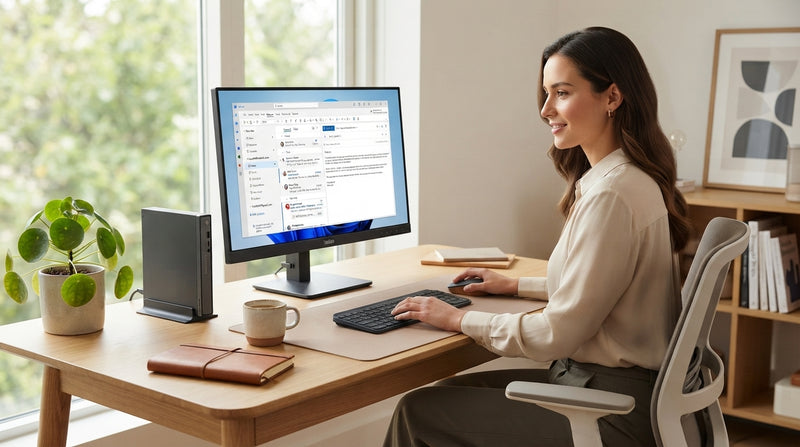 Lenovo ThinkCentre Neo 50q Gen 5 Core 5 Desktop Bundle with 23.8-inch ThinkVision Monitor, Logitech MX Keys S and Vertical Mouse