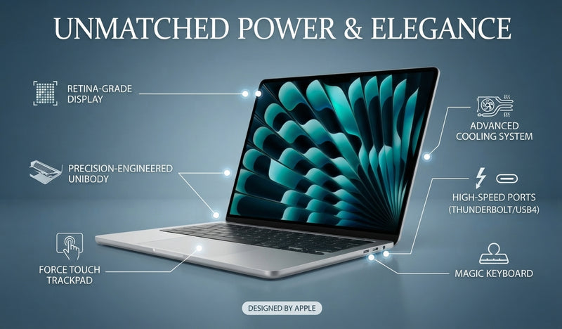 Apple MacBook Air 13.6″ MDH74ZE/A M5 10-Core CPU 8-Core GPU 16GB RAM 512GB SSD - Silver