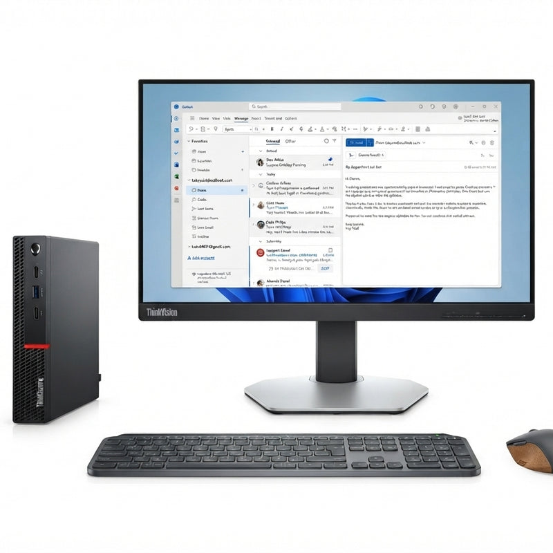 Lenovo ThinkCentre Neo 50q Gen 5 Core 5 Desktop Bundle with 23.8-inch ThinkVision Monitor, Logitech MX Keys S and Vertical Mouse