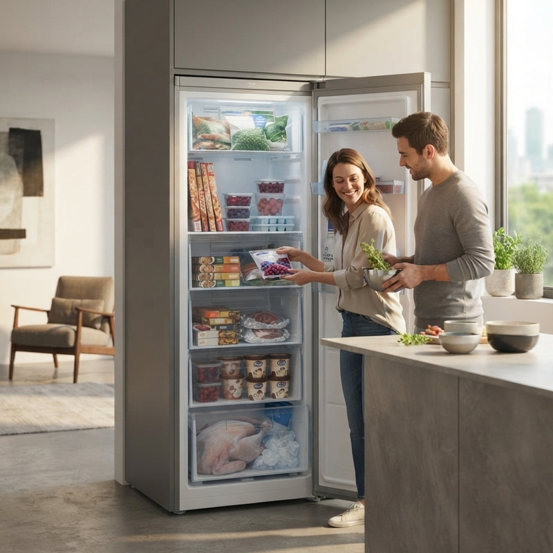 Beko 60cm Upright Freezer B5RMFNE314X | 286L | No Frost | ProSmart Inverter | Pearl Steel