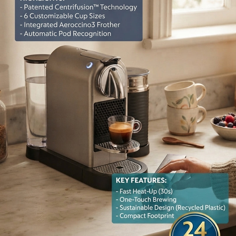 Nespresso CitiZ & Milk Coffee Machine – Silver
