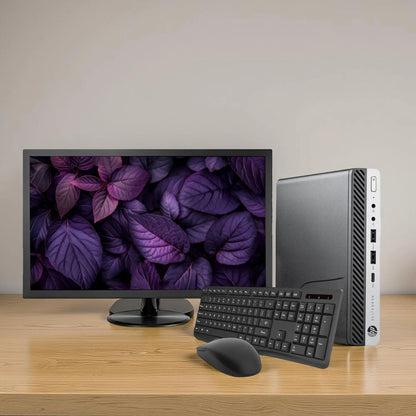 Certified Refurbished HP ProDesk 800 G5 Mini – Intel Core i5 9th Gen | 8GB RAM | 256GB SSD | 22″ Monitor Fullset