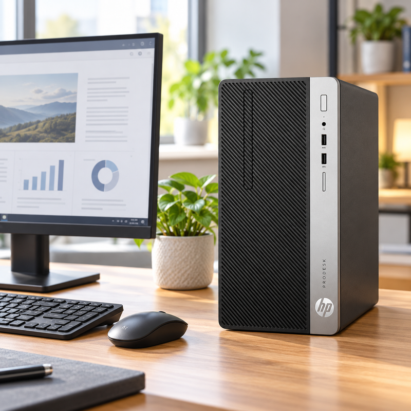 Refurbished HP ProDesk 400 Core i3 4GB 128GB SSD Microtower Desktop